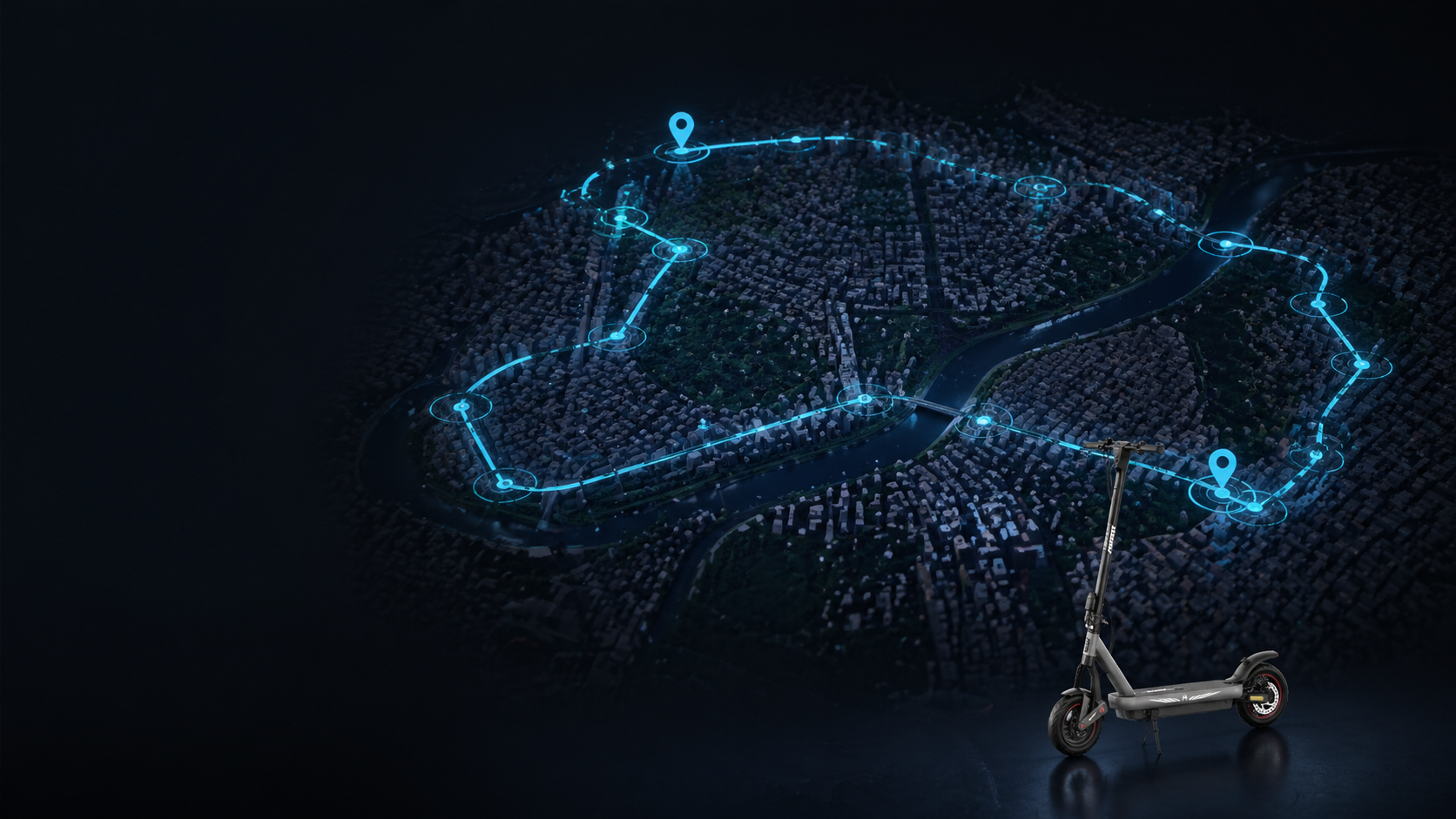 40 km urban route visualization for Zwheel ZSA Plus